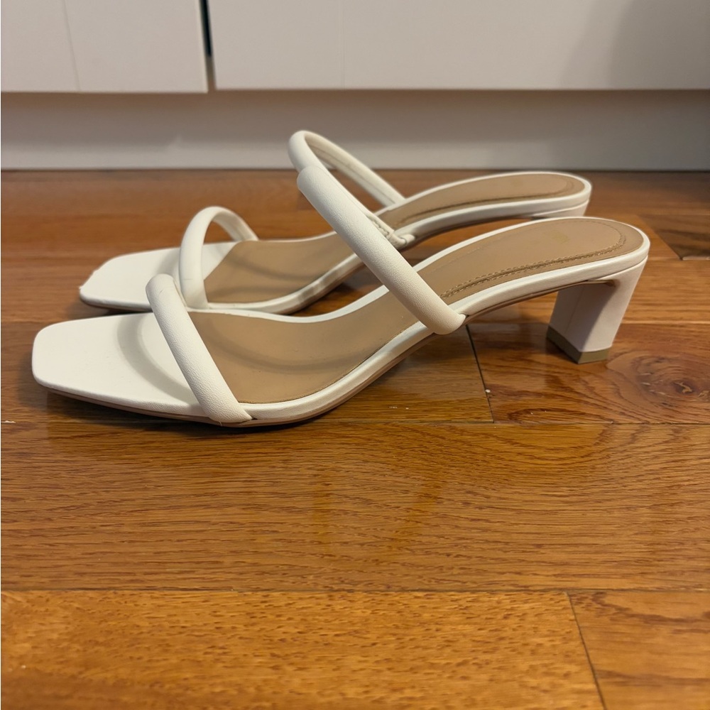 Zara White Strappy Heels